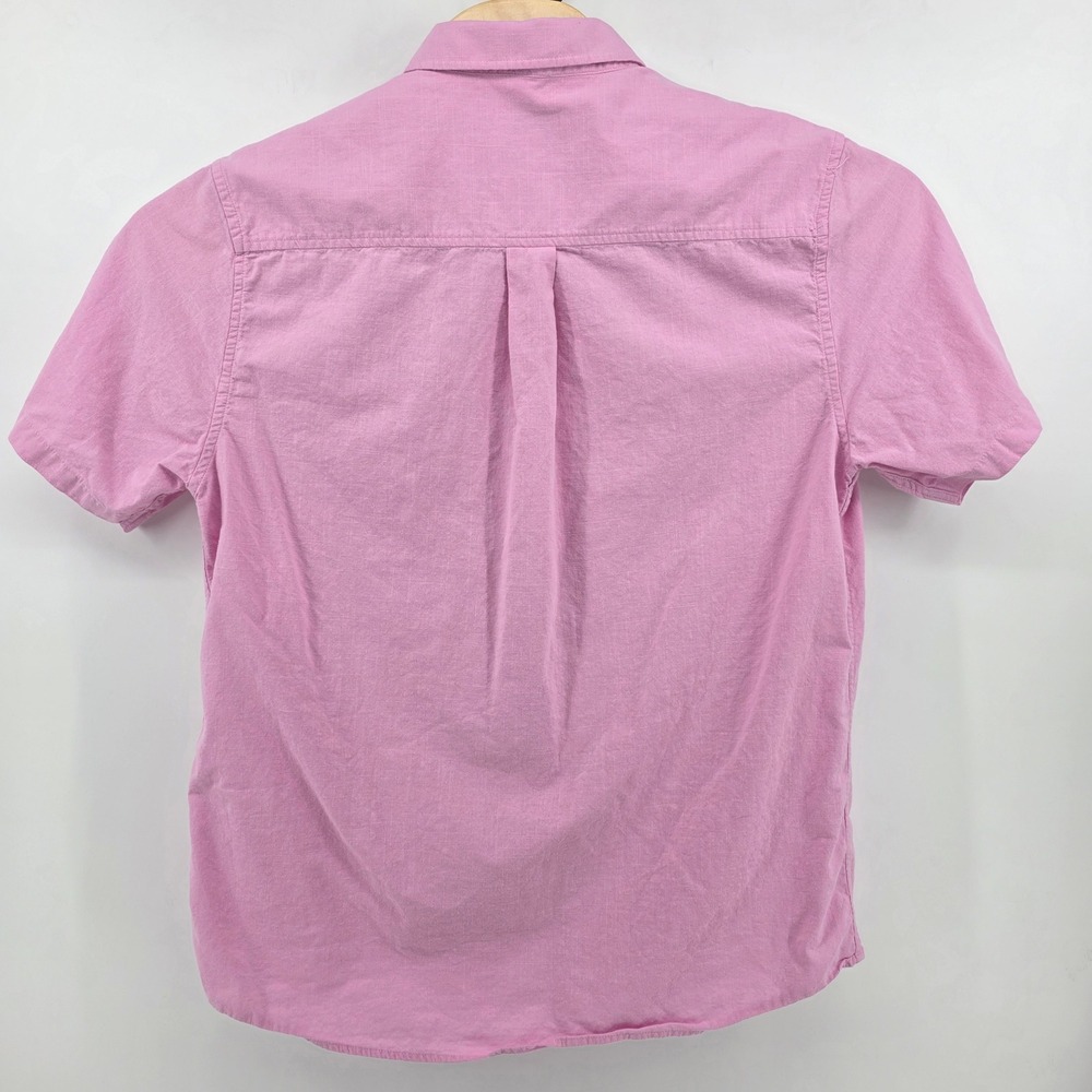 JEKAOYI Button Down Shirt Mens L Minimalist Cotton Linen Shrt Sleeve Pink Summer - Picture 3 of 9